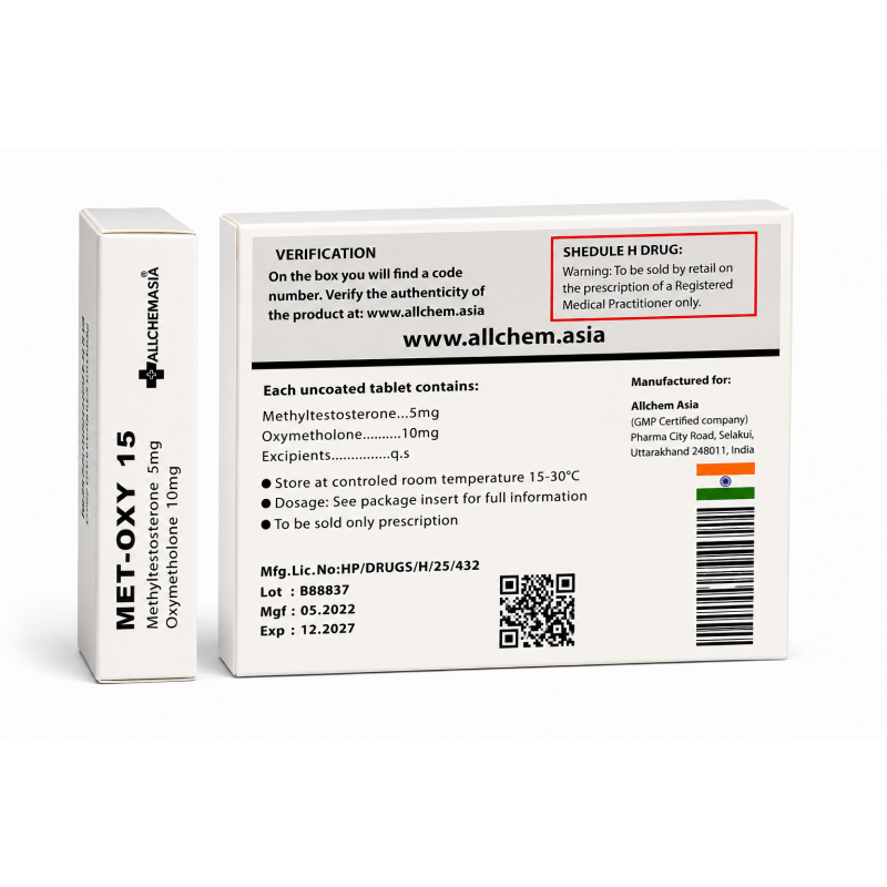 Оксиметолон - Метилтестостерон All Chem Asia 100 tab. MET - OXY 15 mg