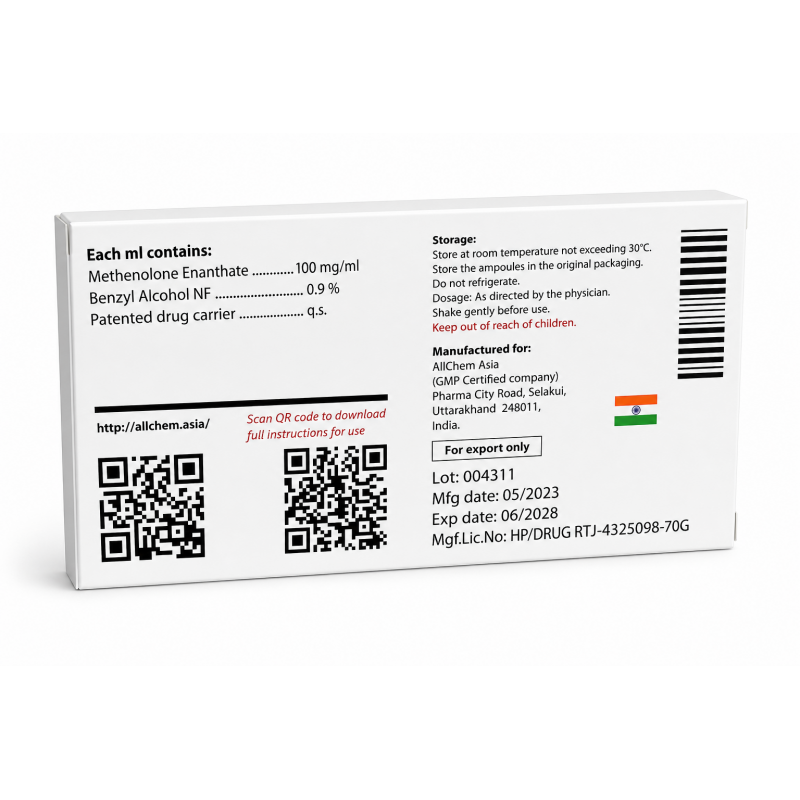 Примоболан All Chem Asia 1 ml, PRIMO 100 mg