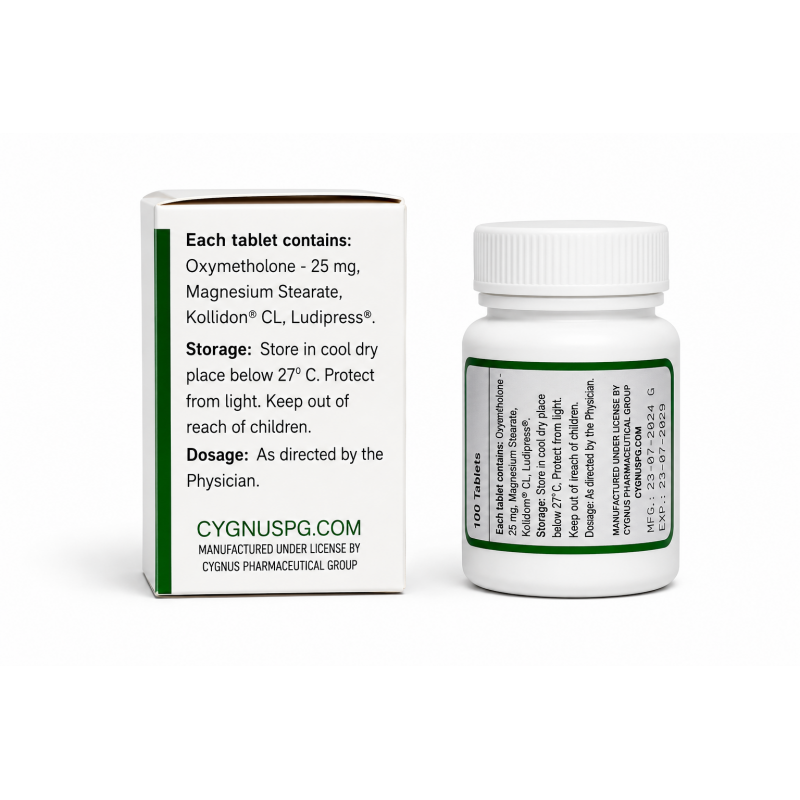 Оксиметолон Cygnus Pharmaceutical 100 tab. Oxymecyl 25 mg
