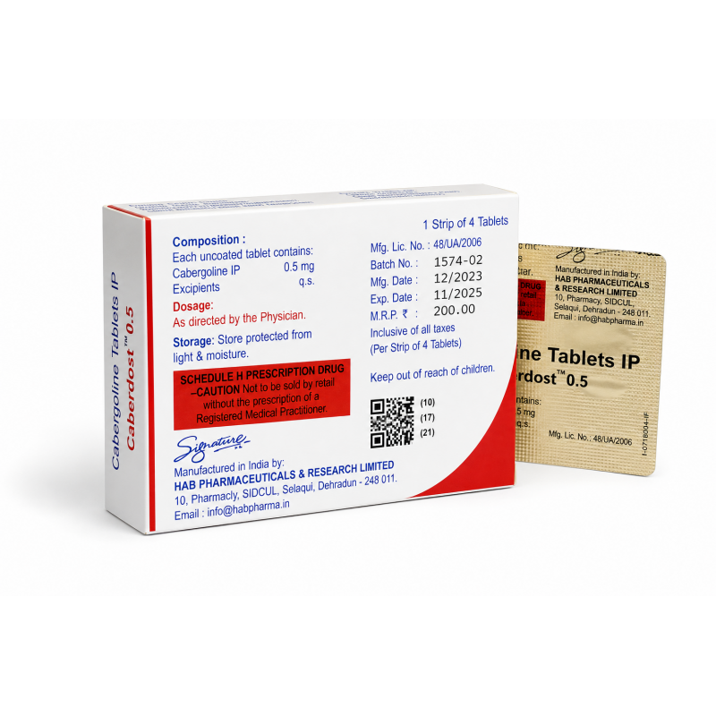 Каберголин Hab Pharmaceuticals 1 tab. Caberdost 0.5 mg