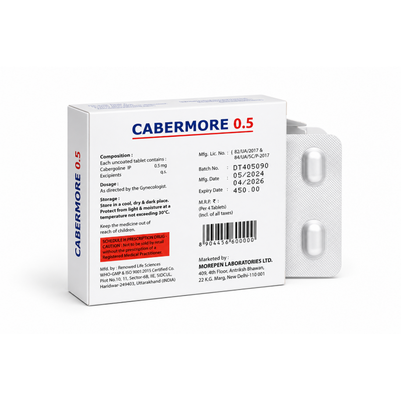 Каберголин Dr. Morepen 4 tab. CABERMORE 0.5 mg